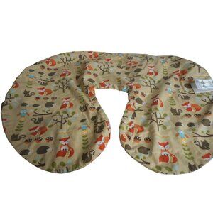 EUC Boppy nursing support positioning pillow cover Woodland Animals Fox Owl